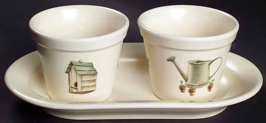 Naturewood Herb Pots with Tray (2 Pots and 1 Tray) by Pfaltzgraff-1
