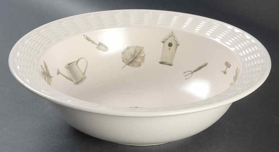 Naturewood Serving Bowl with Wicker Trim by Pfaltzgraff-1