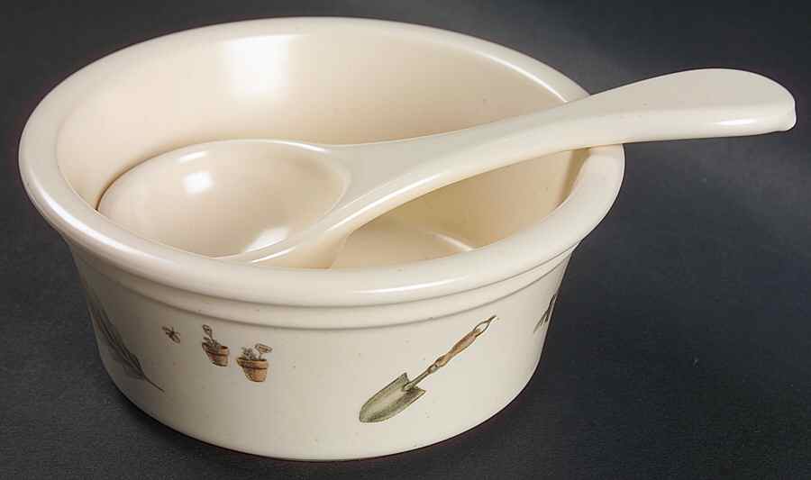 Naturewood Dip/Salsa Crock & Ladle by Pfaltzgraff-1