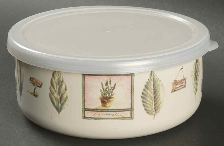 Naturewood Bowl-Metal 5 3/4 W/Plastic Lid by Pfaltzgraff-1