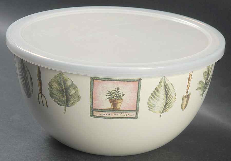 Naturewood 8" Metal Mixing Bowl & Plastic Lid by Pfaltzgraff-1