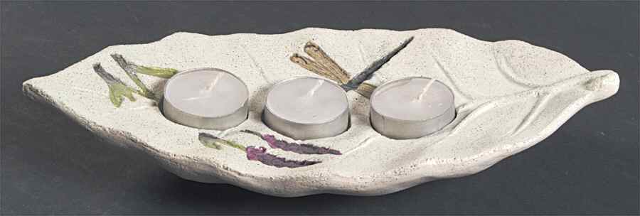 Naturewood Sculpted Leaf 3 Tea Light Holder by Pfaltzgraff-1