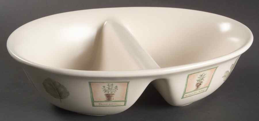 Naturewood 10" Oval Divided Vegetable Bowl by Pfaltzgraff-1