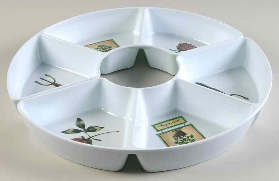 Naturewood Melamine 2 Pc Umbrella Tray(2-3sect Cresenttrays) by Pfaltzgraff-1