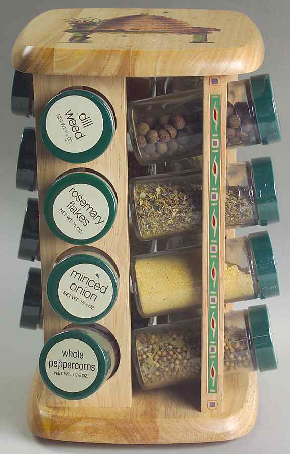 Naturewood Spice Jar Set with Wood Lazy Susan by Pfaltzgraff-1