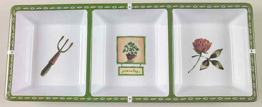 Naturewood Melamine 3 Section Rectangular Tray by Pfaltzgraff-1