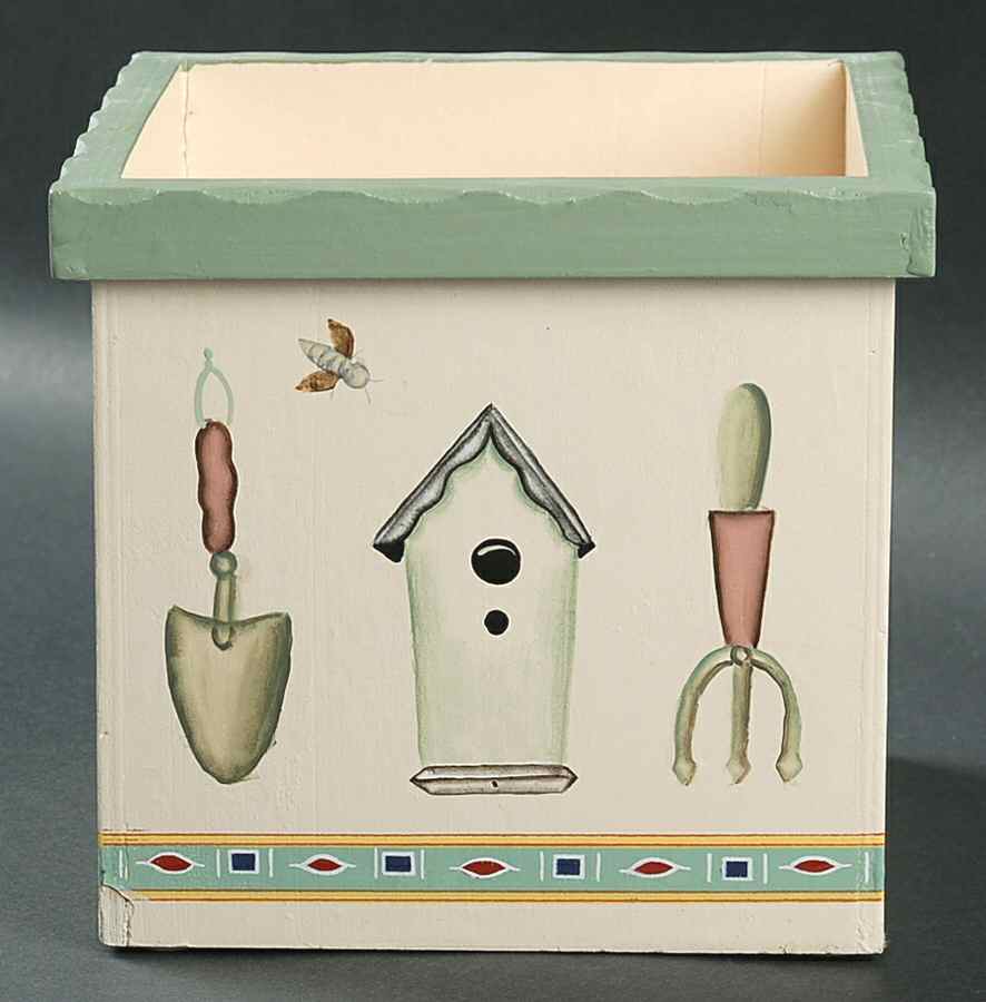 Naturewood 5" Square Wood Planter by Pfaltzgraff-1