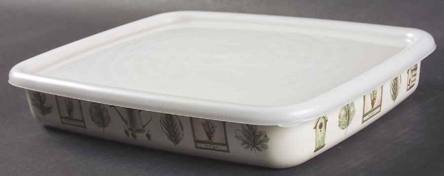 Naturewood 10" Rectangular Metal Baker W/Plastic Lid by Pfaltzgraff-1