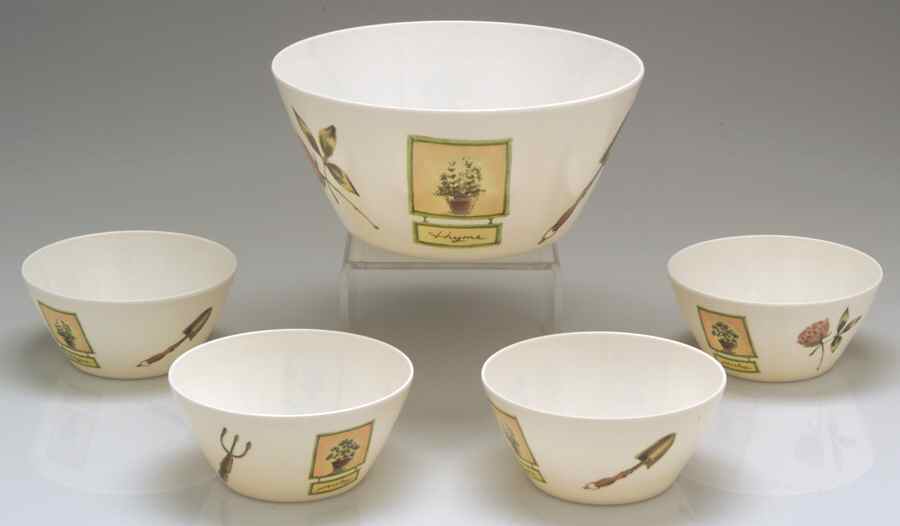 Naturewood Melamine 5pc Salad Set (4sabi6m + Sab10m) by Pfaltzgraff-1