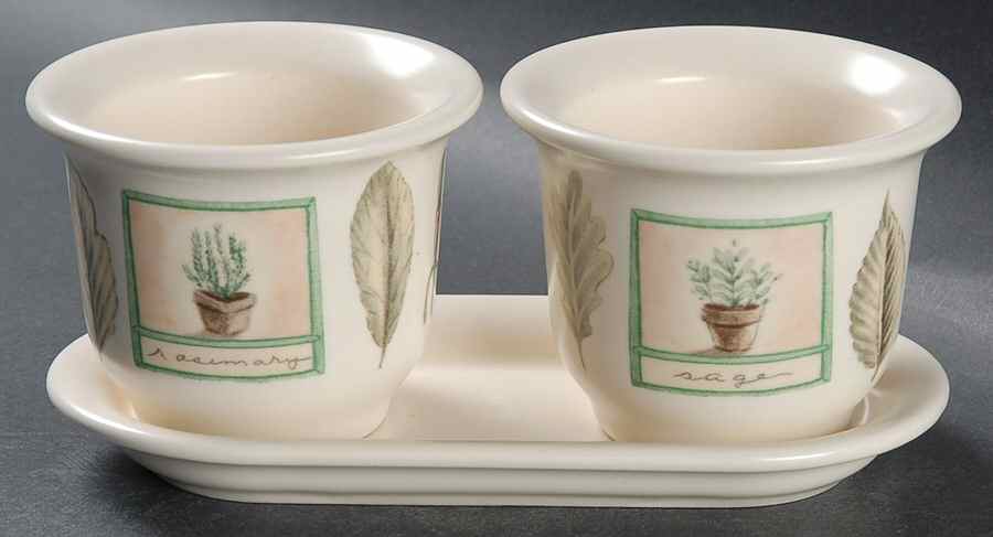 Naturewood Herb Pots W/Tray (2 Pots,1try) by Pfaltzgraff-1