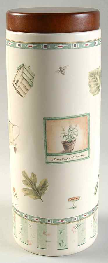 Naturewood Large Cylinder Canister & Wood Lid by Pfaltzgraff-1