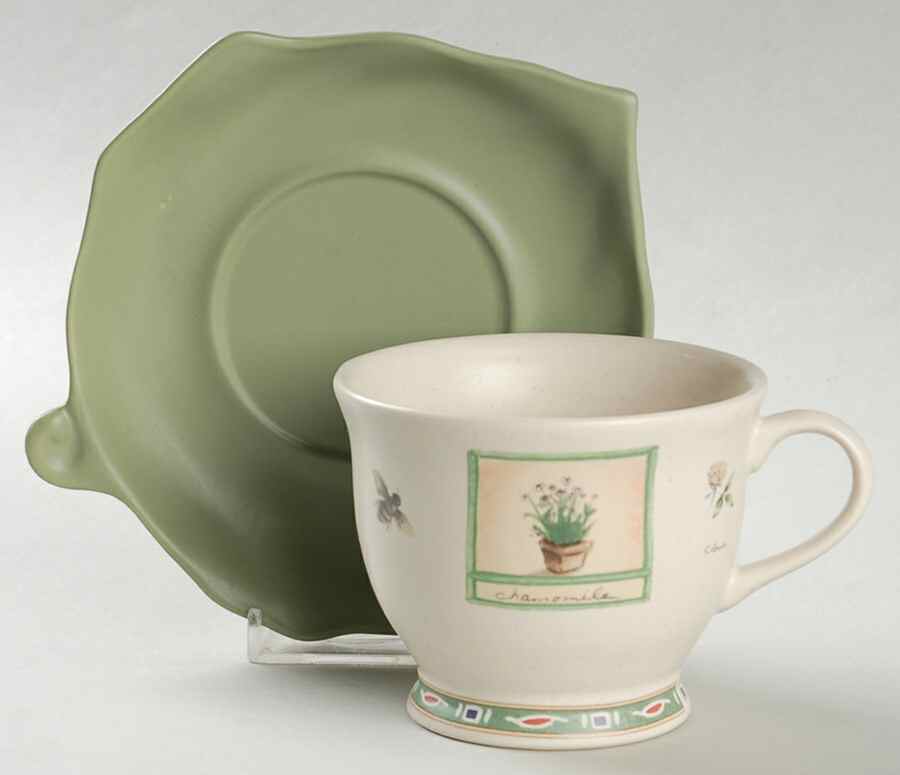 Naturewood 10th Anniversary Footed Cup & Saucer Set by Pfaltzgraff-1
