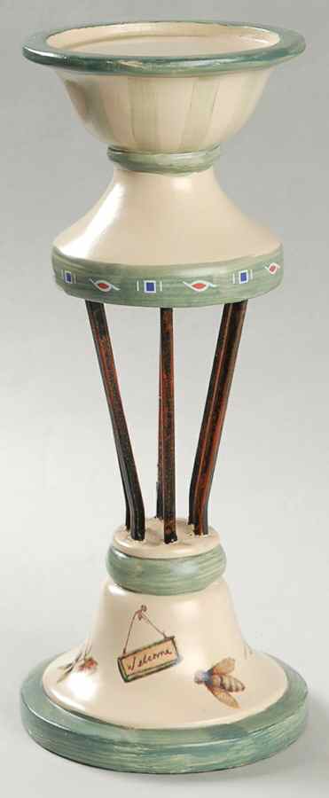 Naturewood 10" Metal & Resin Candleholder by Pfaltzgraff-1