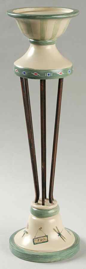 Naturewood 14" Metal & Resin Candleholder by Pfaltzgraff-1