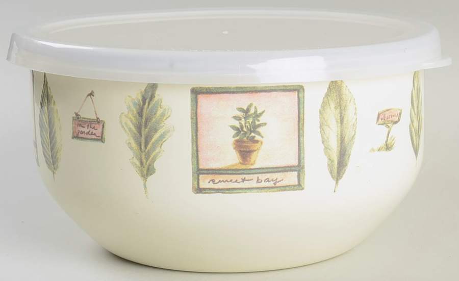 Naturewood Bowl-Metal 5 7/8"  with Plastic Lid by Pfaltzgraff-1