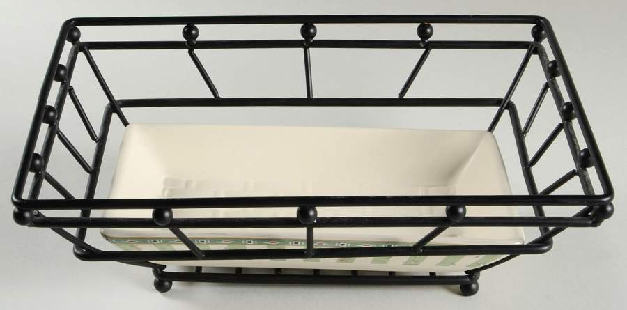 Naturewood Metal Bread/Basket w/Ceramic Tray by Pfaltzgraff-1