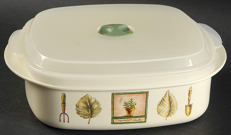 Naturewood 40 Oz Square Plastic Microwave Bowl w/Vent Lid by Pfaltzgraff-1