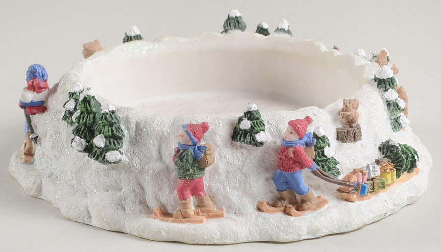 Nordic Christmas Base for 2 Piece Sculptured Tea Light Globe by Pfaltzgraff-1