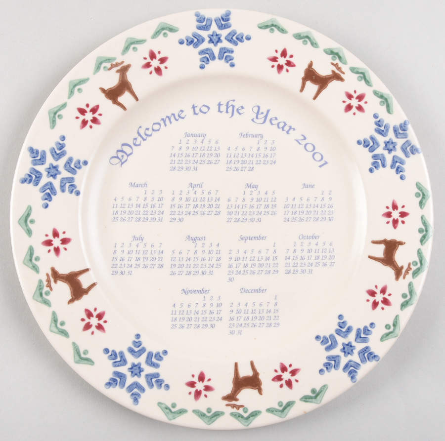 Nordic Christmas "2001" Calendar Plate by Pfaltzgraff-1