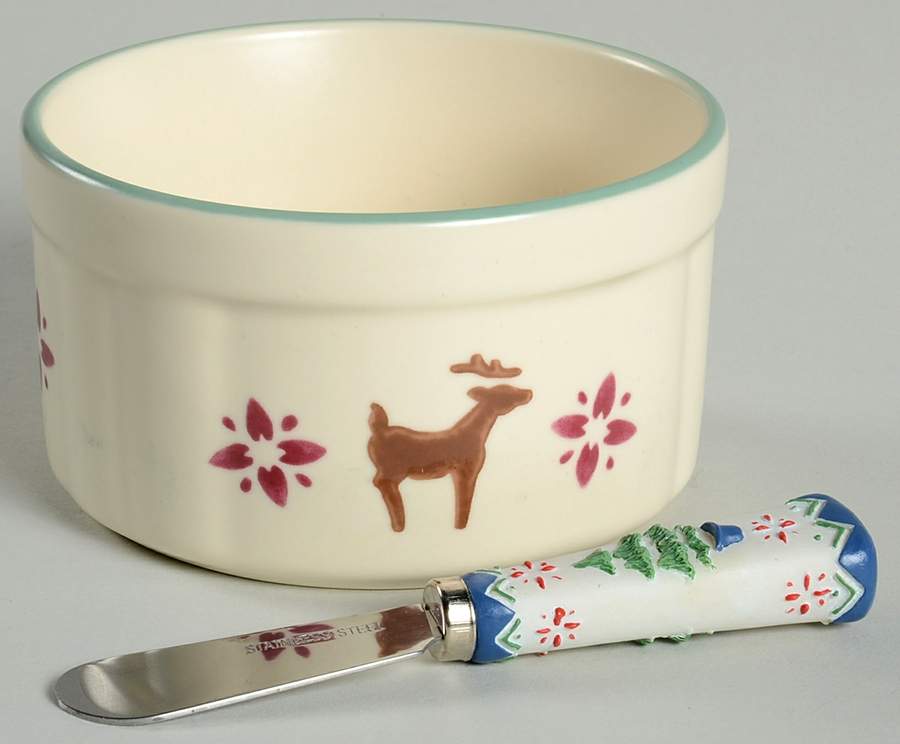 Nordic Christmas Dip Bowl & Spreader Set by Pfaltzgraff-1