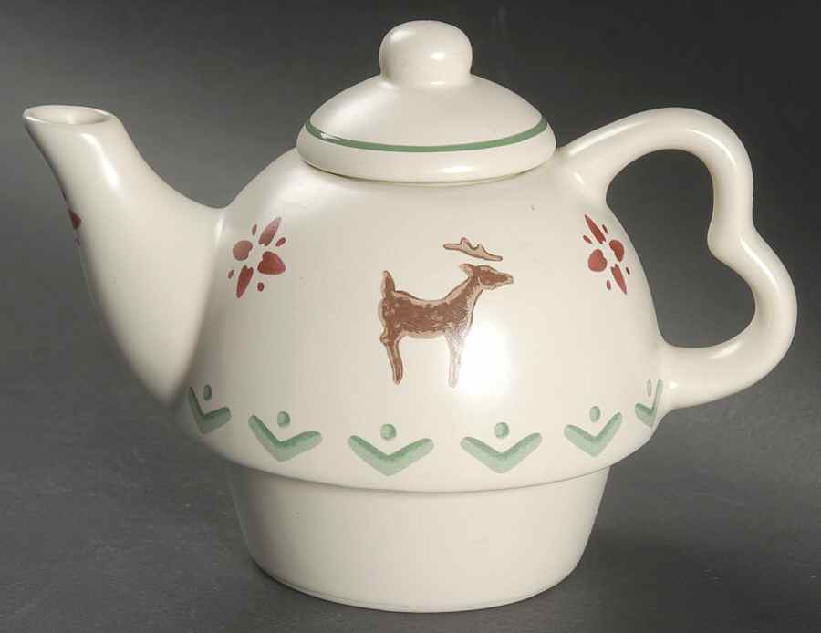 Nordic Christmas Teapot for Individual Teapot & Lid with Cup by Pfaltzgraff-1