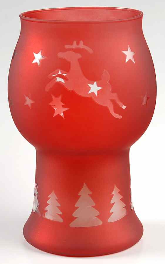 Nordic Christmas Glass Pillar Float Candleholder by Pfaltzgraff-1