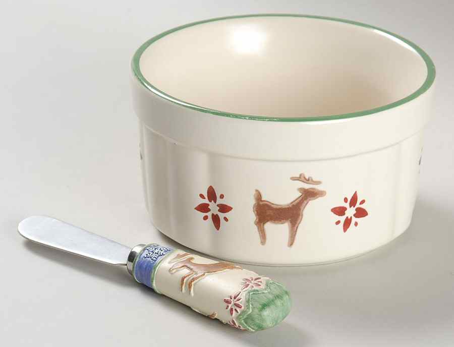 Nordic Christmas Dip Bowl & Spreader Set by Pfaltzgraff-1