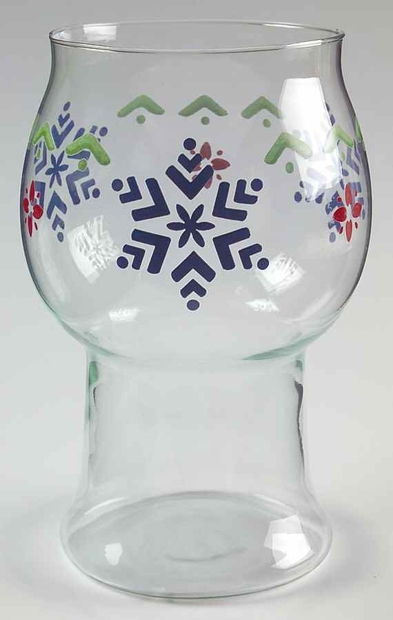 Nordic Christmas Glass Pillar Float Candleholder by Pfaltzgraff-1