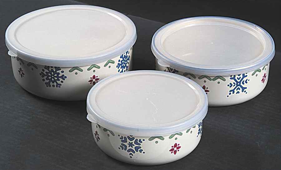 Nordic Christmas 3pc Metal Bowls&Plastic Lids (5 7/8",6 5/8",7 1/4) by Pfaltzgraff-1