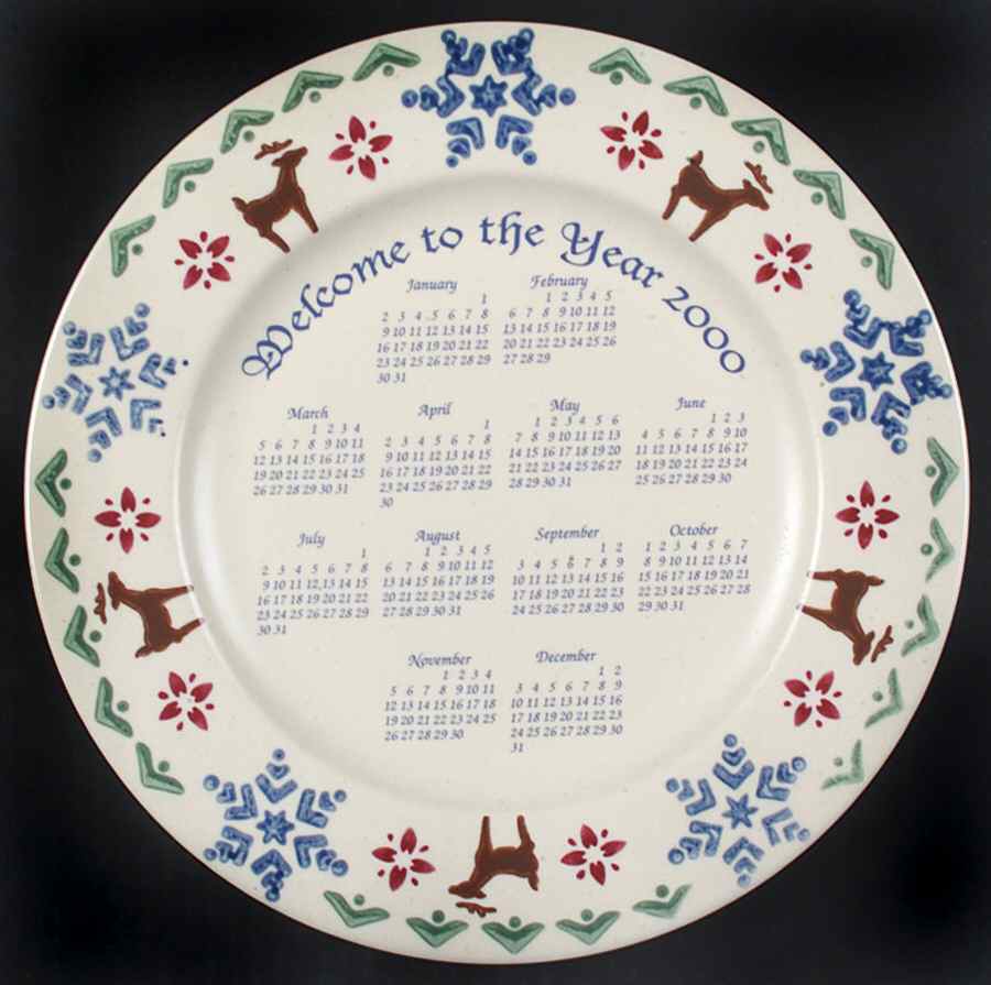 Nordic Christmas "2000" Calendar Plate by Pfaltzgraff-1