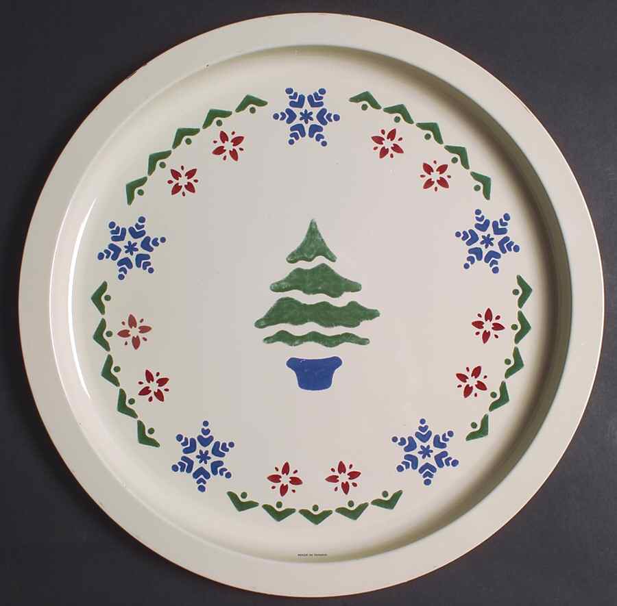 Nordic Christmas 13" Metal Round Tray by Pfaltzgraff-1