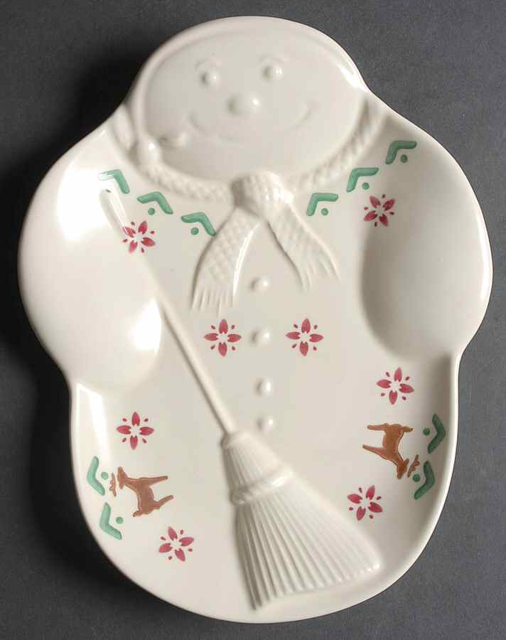 Nordic Christmas Embossed Snowman Plate by Pfaltzgraff-1