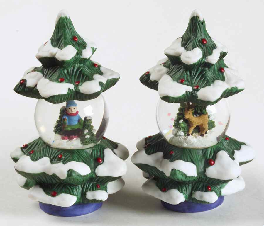 Nordic Christmas Snow Globe Salt & Pepper Set by Pfaltzgraff-1