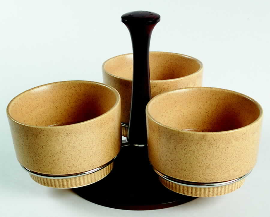 Nordic Gold 3-Piece Condiment Set with Wood Stand by Pfaltzgraff-1