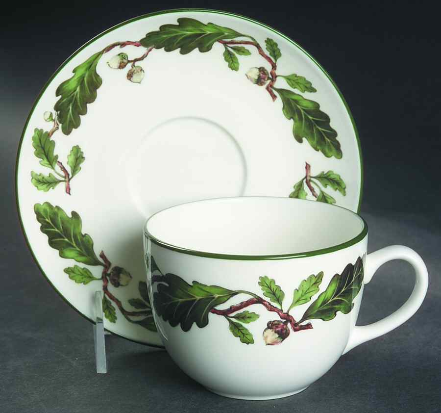 Oak Leaves Flat Cup & Saucer Set by Pfaltzgraff-1