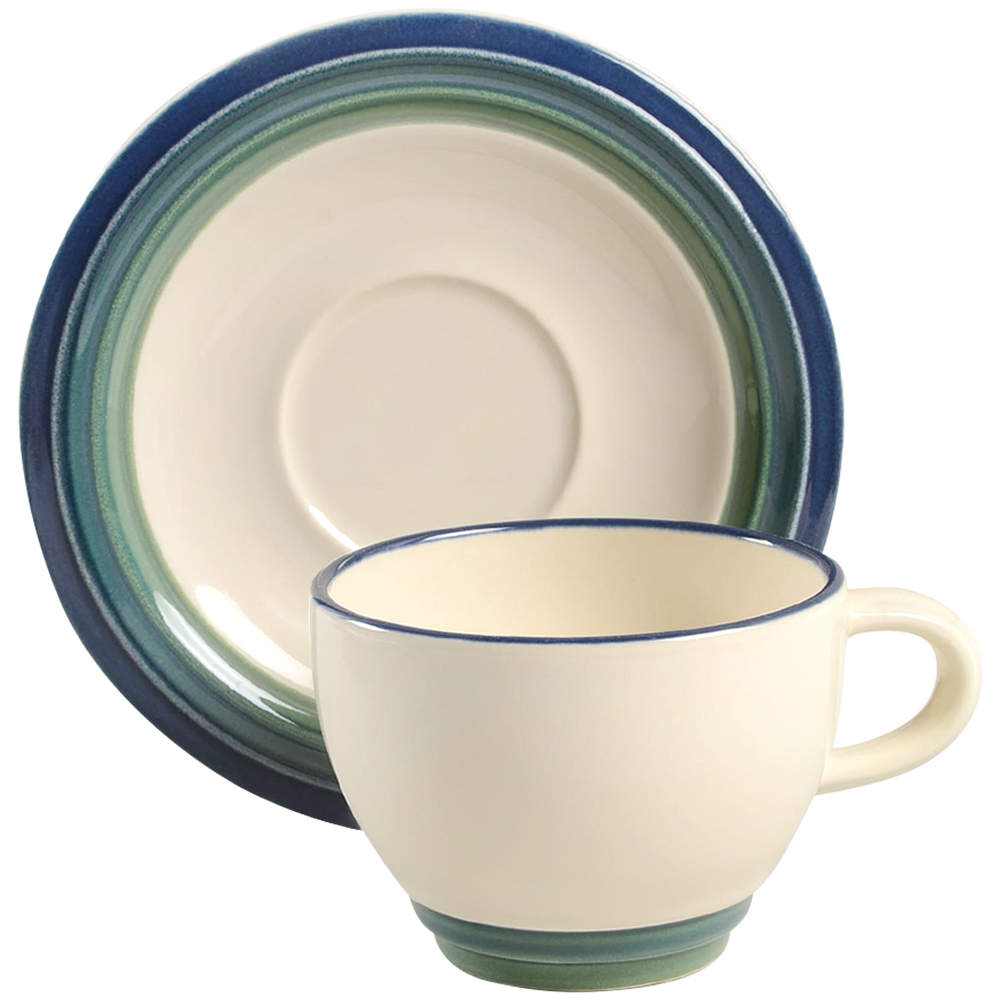 Ocean Breeze Flat Cup & Saucer Set by Pfaltzgraff-1