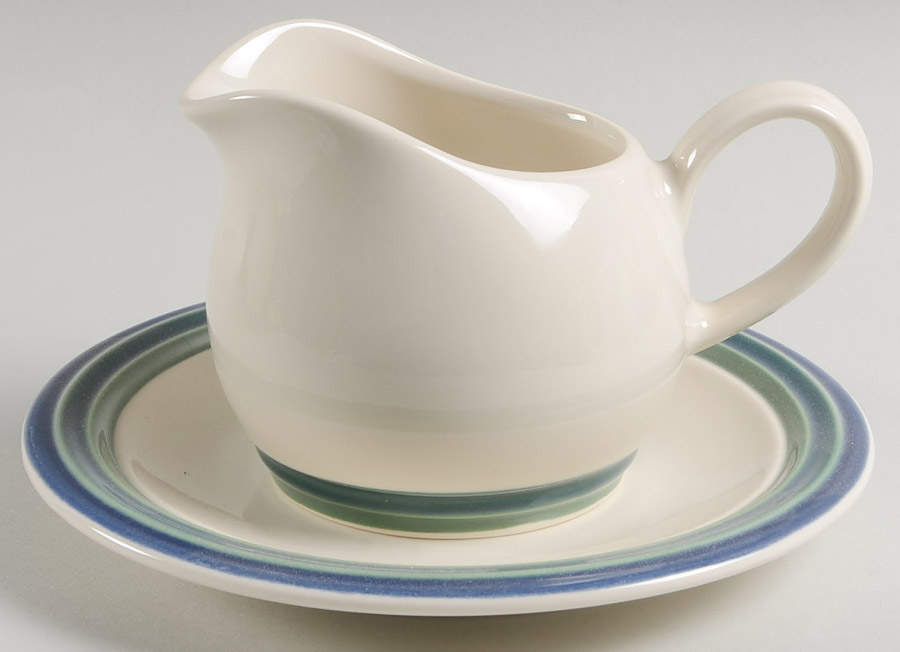 Ocean Breeze Round Gravy Boat & Underplate by Pfaltzgraff-1