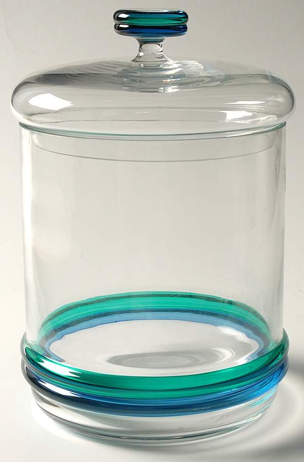 Ocean Breeze Glassware Cookie Jar & Lid by Pfaltzgraff-1