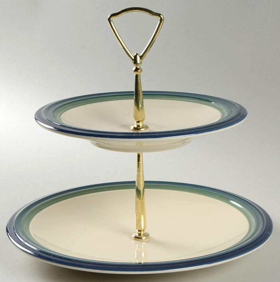 Ocean Breeze 2 Tiered Serving Tray (Dinner & Salad Plate) by Pfaltzgraff-1