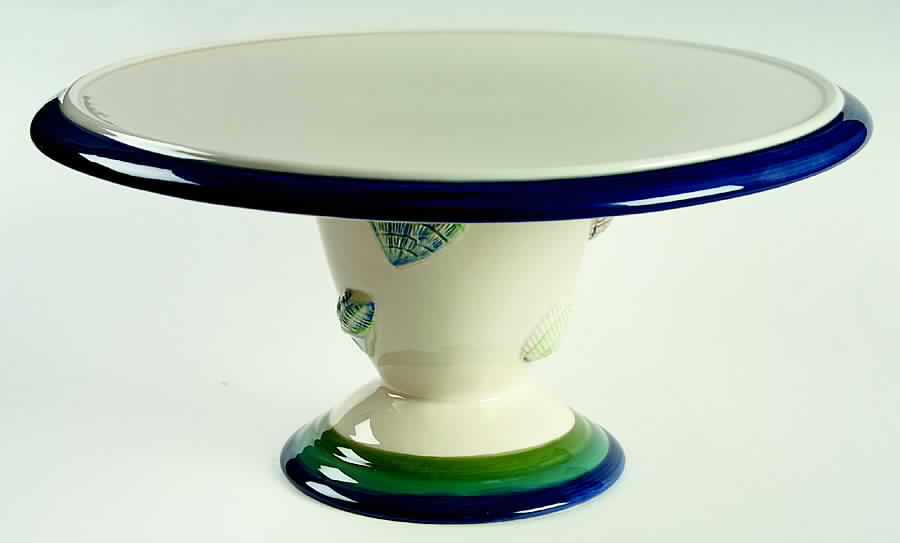 Ocean Breeze 11" Diameter Pedestal Cake Stand by Pfaltzgraff-1