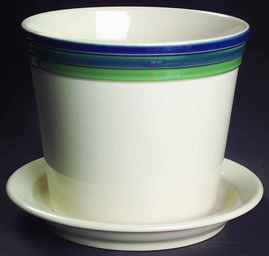 Ocean Breeze 6" Flower Pot & Underplate by Pfaltzgraff-1