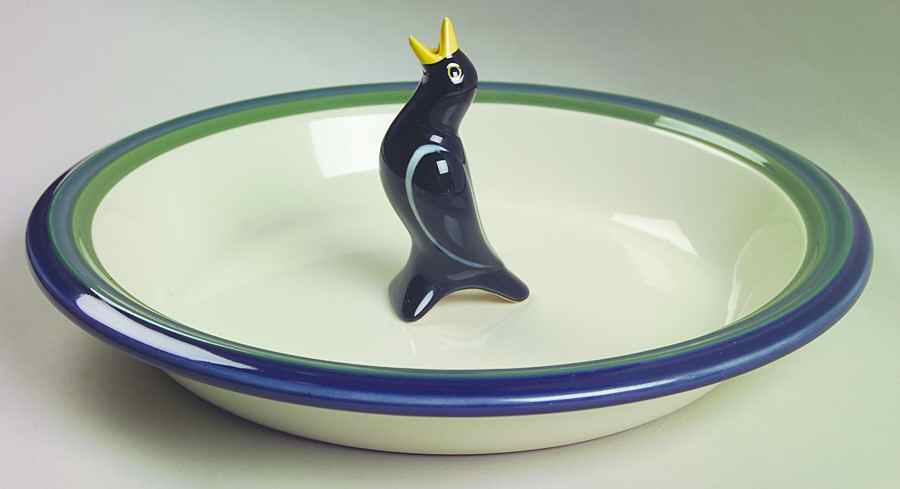 Ocean Breeze 10" Pie Baking Plate with Pie Bird by Pfaltzgraff-1