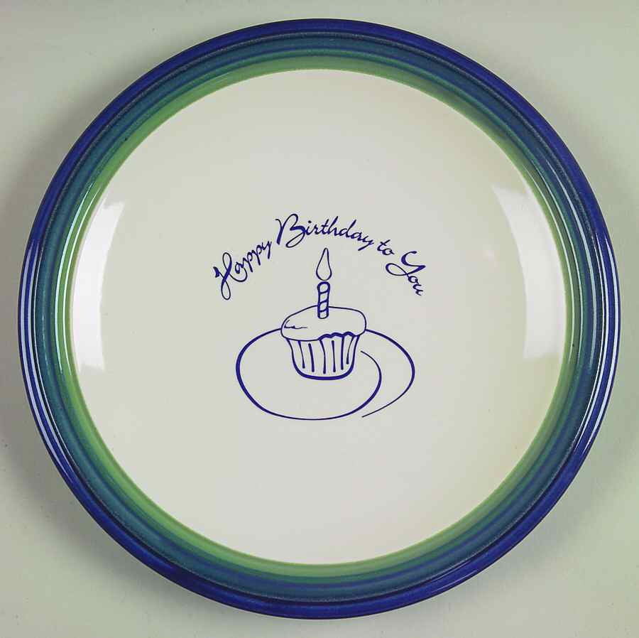 Ocean Breeze Happy Birthday Cake Plate by Pfaltzgraff-1