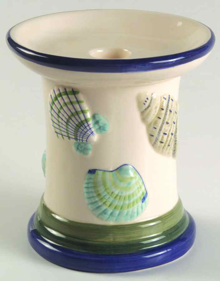 Ocean Breeze 5" Sculpted Candlestick by Pfaltzgraff-1