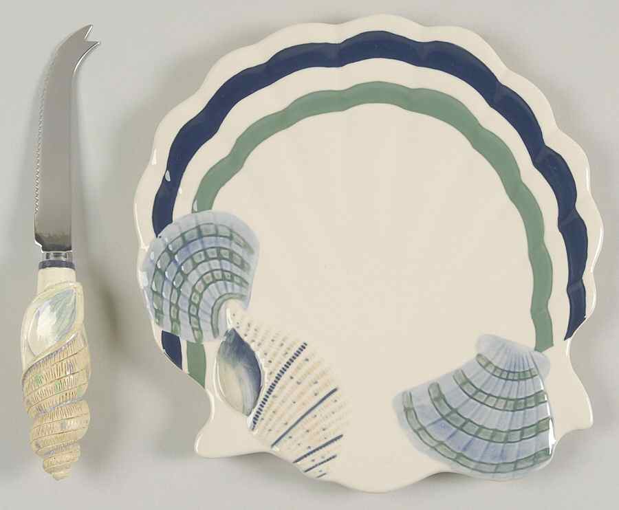 Ocean Breeze Cheese Tray and Slicer by Pfaltzgraff-1