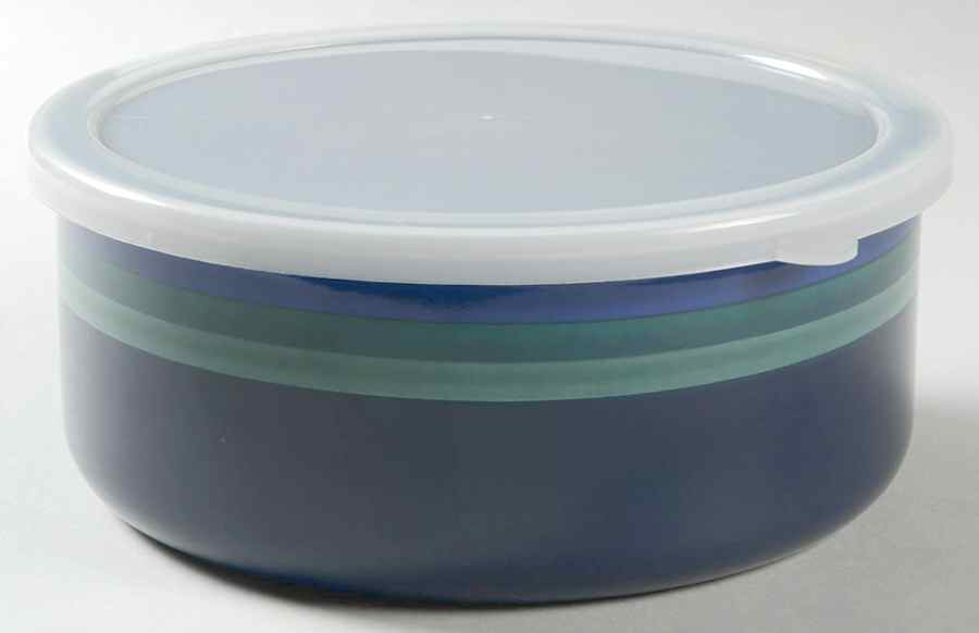 Ocean Breeze 71/4" Metal Bowl W/Plastic Lid by Pfaltzgraff-1