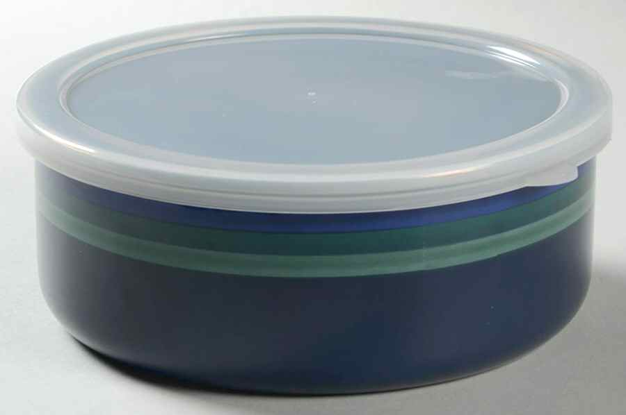 Ocean Breeze 6 5/8" Metal Bowl W/Plastic Lid by Pfaltzgraff-1