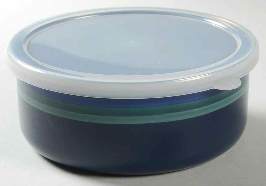 Ocean Breeze Bowl-Metal 5 3/4" with Plastic Lid by Pfaltzgraff-1