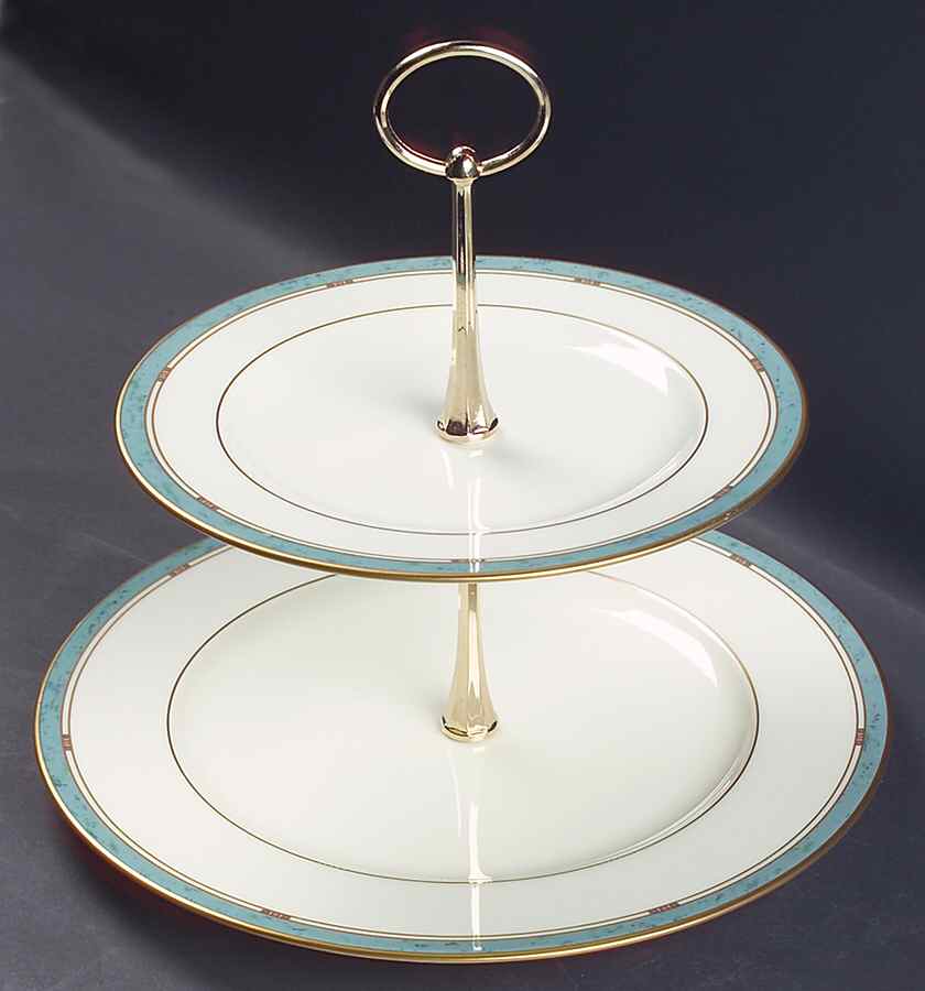 Patina 2 Tiered Serving Tray (Dinner & Salad Plate) by Pfaltzgraff-1