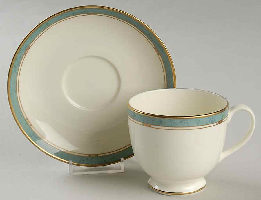 Patina Footed Cup & Saucer Set by Pfaltzgraff-1